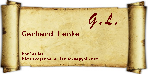 Gerhard Lenke névjegykártya